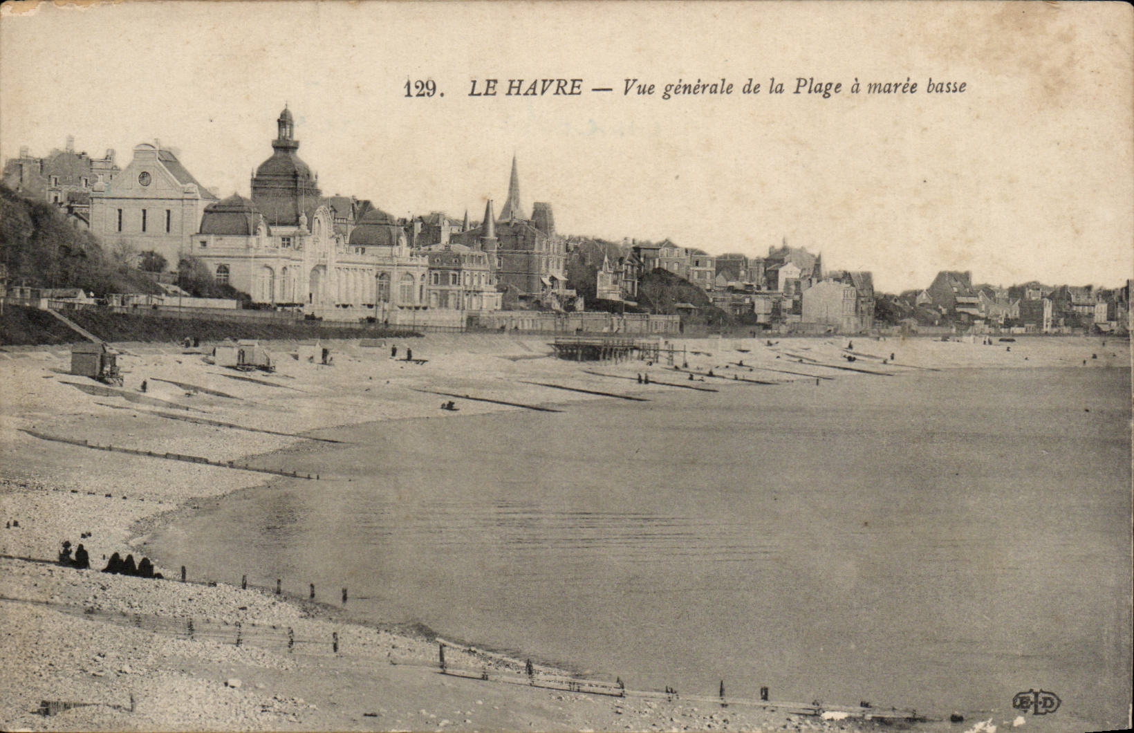 Le Havre - Vue Generale de la Plage a maree basse - CPA 