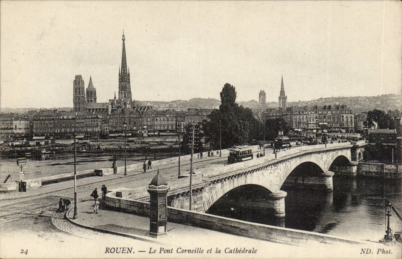 Rouen CPA le pont Corneille et la cathedrale