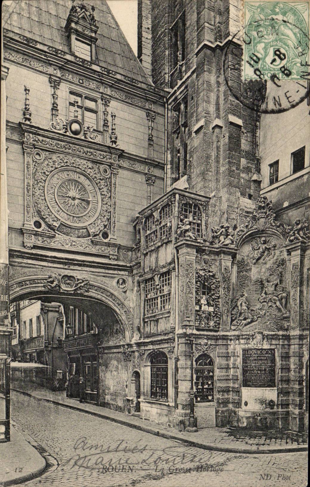 Rouen CPA La grosse horloge (clock)