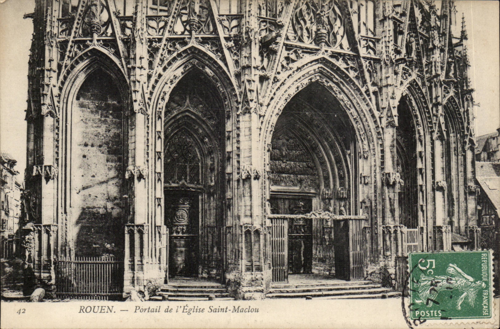 Rouen CPA Portail de l'eglise Saint maclou