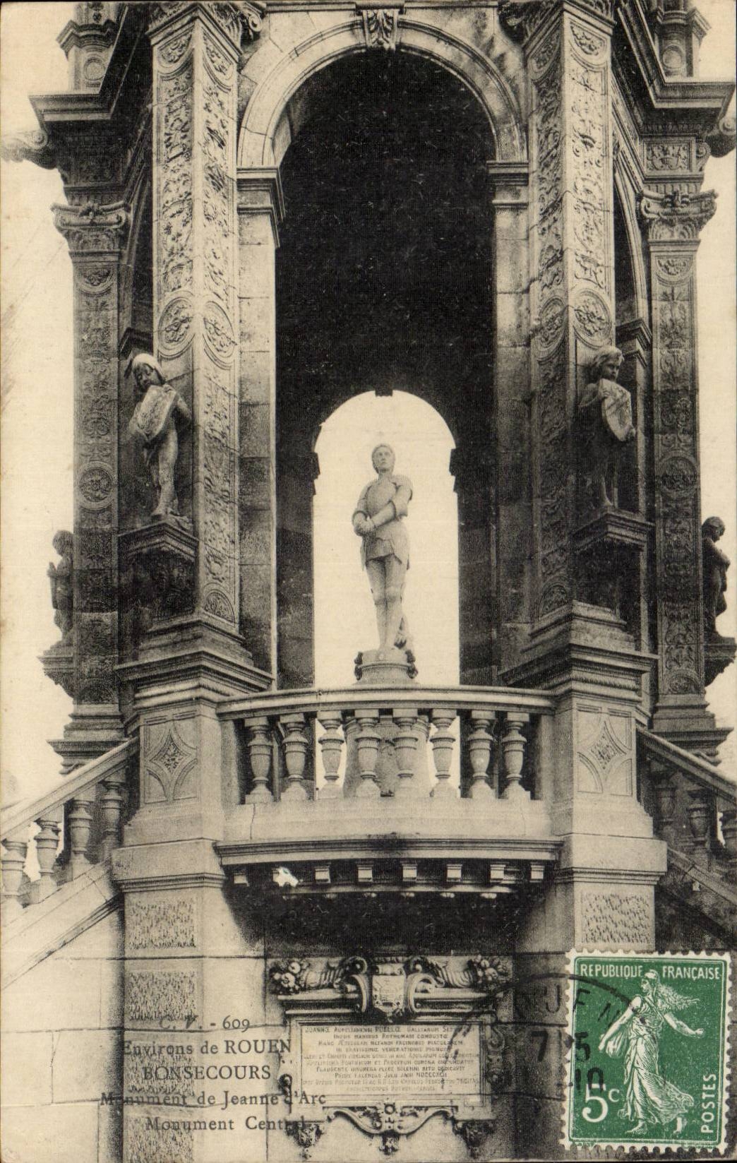 Environs de Rouen CPA Bonsecours Monument de Jeanne d'arc 