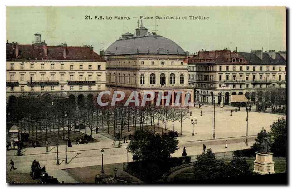 Le Havre CPA Place Gambetta et Theatre