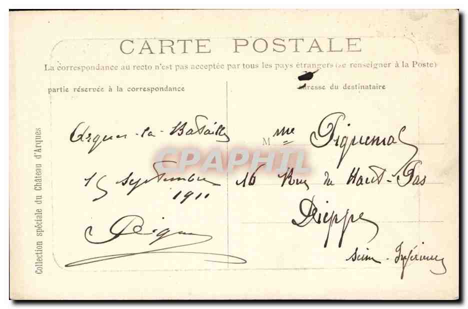 CPA Chateau d'Arques la Bataille Le chateau Salon d'Henri IV — Rückseite