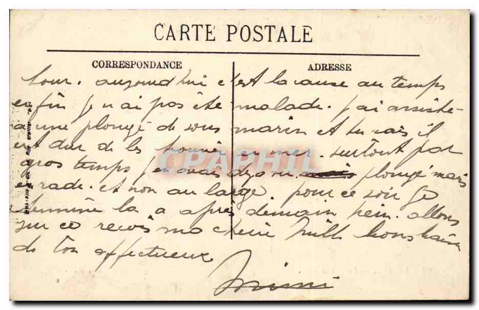 Dieppe CPA la rue Aguado — Rückseite