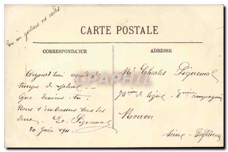 Dieppe CPA Le palais de justice  — Rückseite