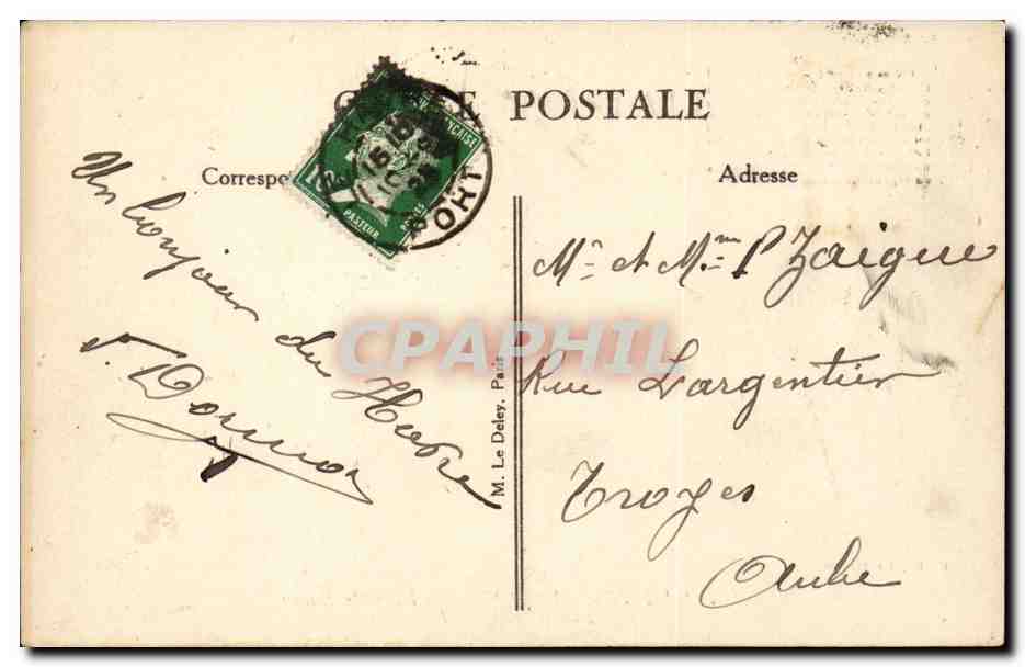 Le Havre Sainte Adresse CPA Le pain de sucre — Rückseite