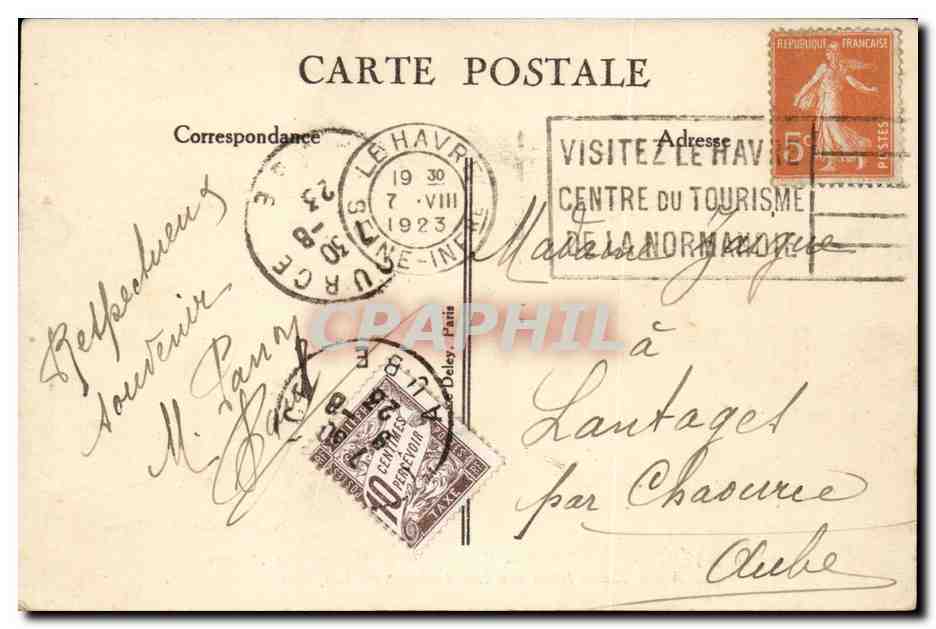 Le Havre Sainte Adresse CPA Vue prise du plateau des phares (ligththouse) — Rückseite