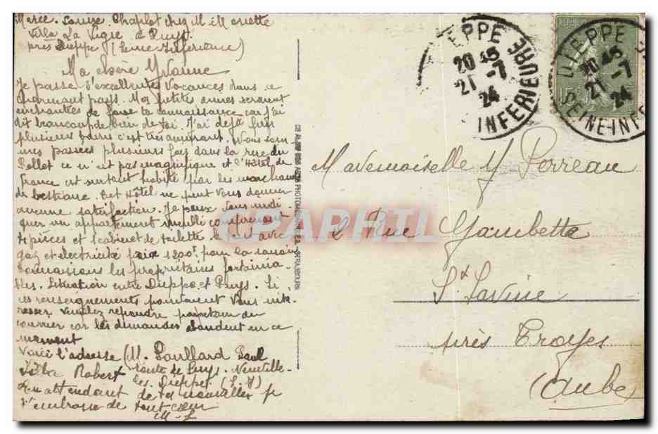 Dieppe CPA la jetee et le steamer Paris arrivant de Newhaven — Rückseite