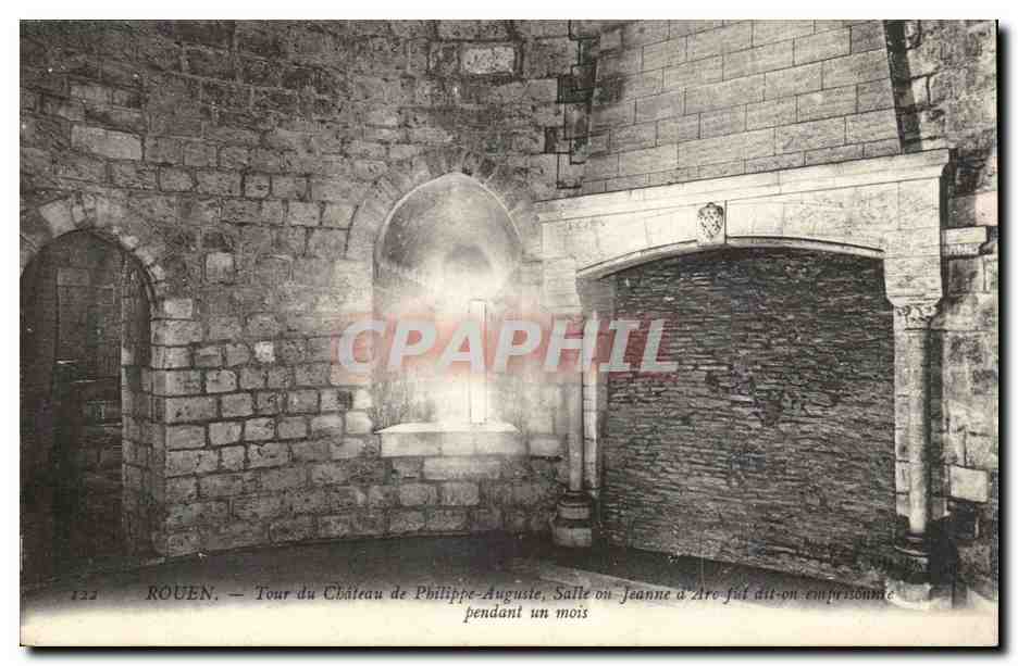 Rouen CPA Tour du chateau de Philippe auguste Salle ou Jeanne d'arc fut emprisonnee pendant un mois