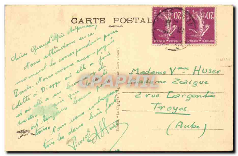 Rouen CPA la grosse horloge — Rückseite