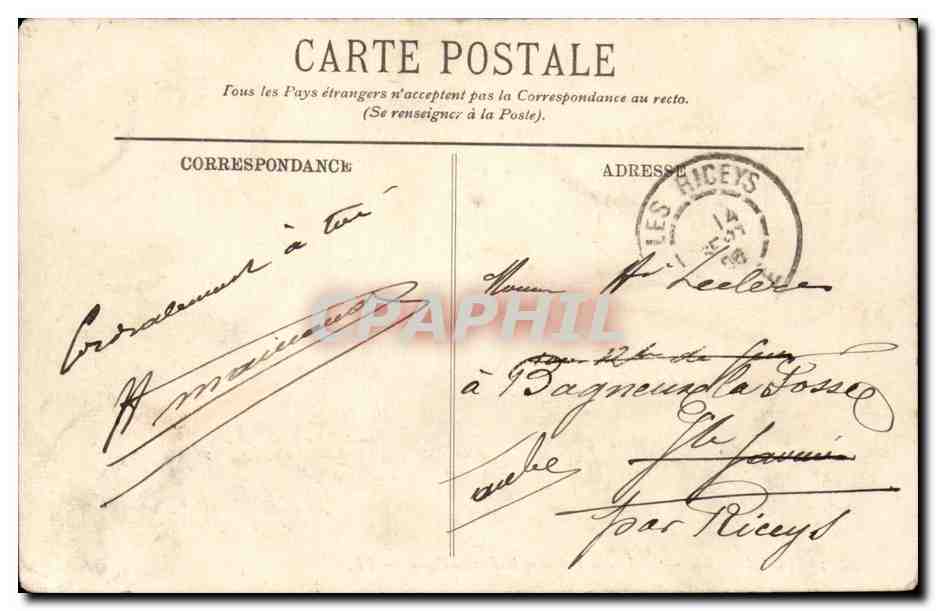 Le Havre CPA Le jardin public et la rue de paris — Rückseite