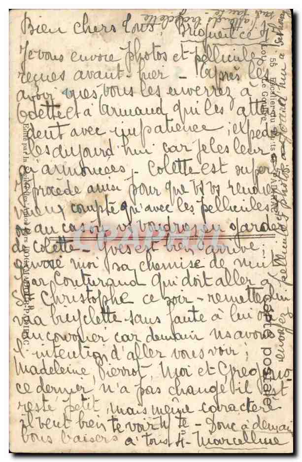 Grotte de la Source — Innenansicht mit Wasserfall und Metallleiter — Verlag unbekannt — Rückseite
