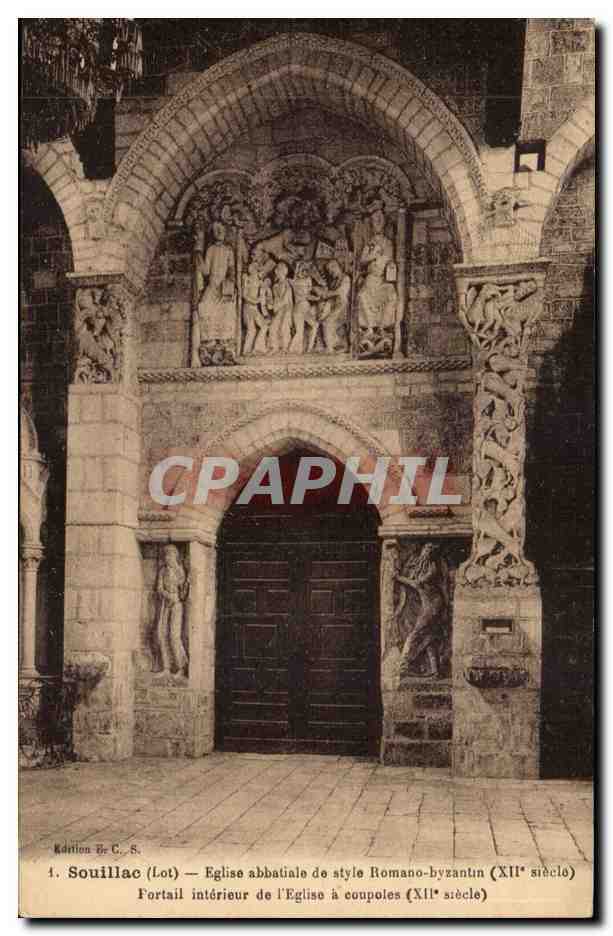 Souillac CPA Eglise abbatiale Style romano byzantin Portail interieur de l'eglise a coupoles