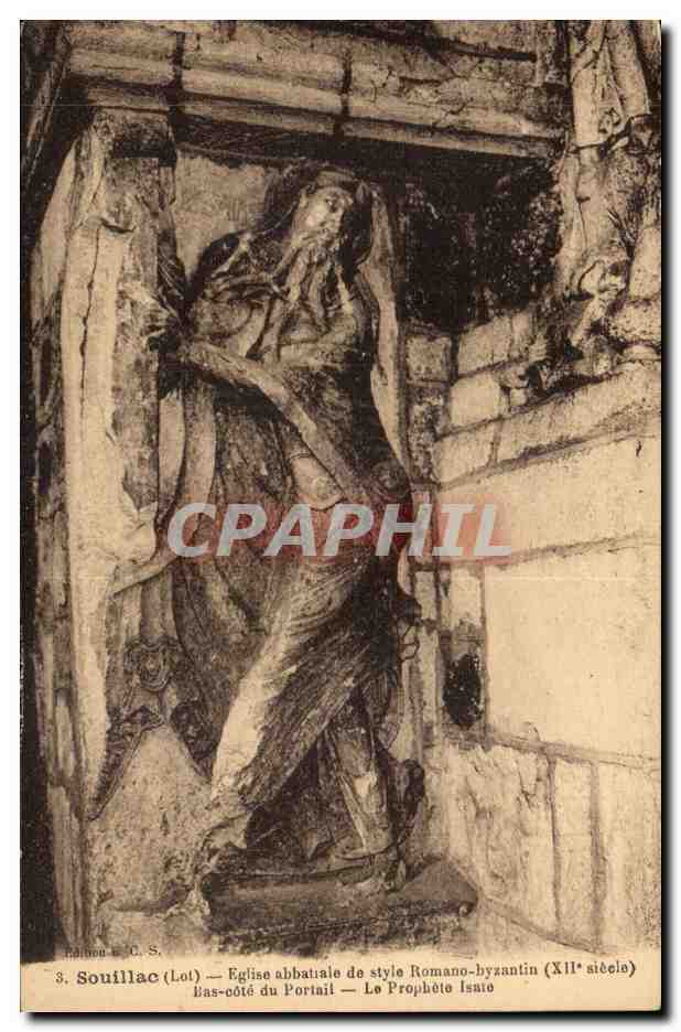 Souillac (Lot) — Église abbatiale de style Romano-byzantin (XIIe siècle) — Le Prophète Isaïe
