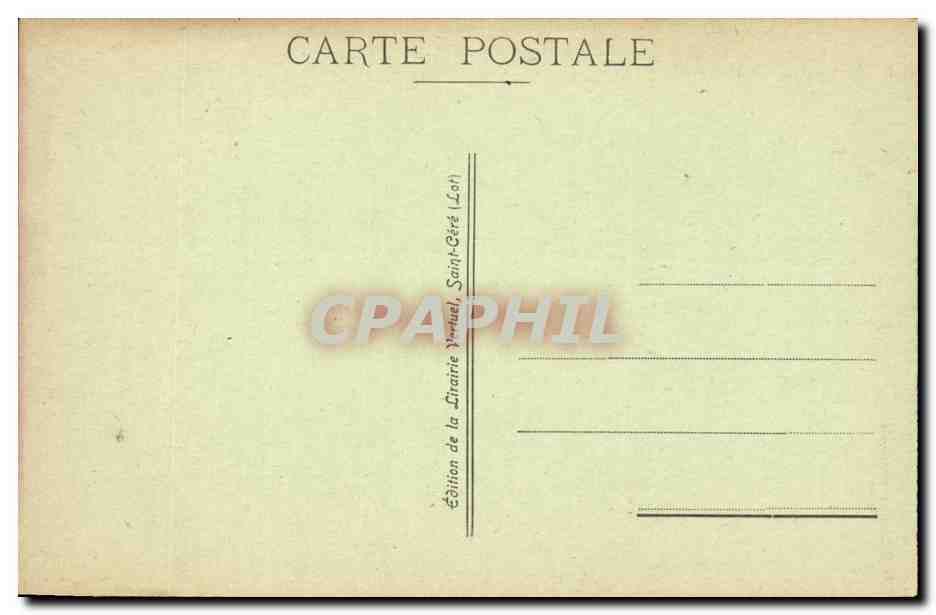 CPA Le chateau de Montal et les tours de Saint laurent pres Saint Cere — Rückseite