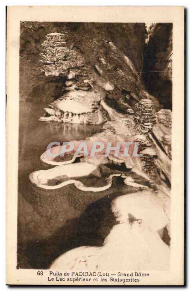 Puits de PADIRAC (Lot) — Grand Dôme — Le Lac supérieur et les Stalagmites