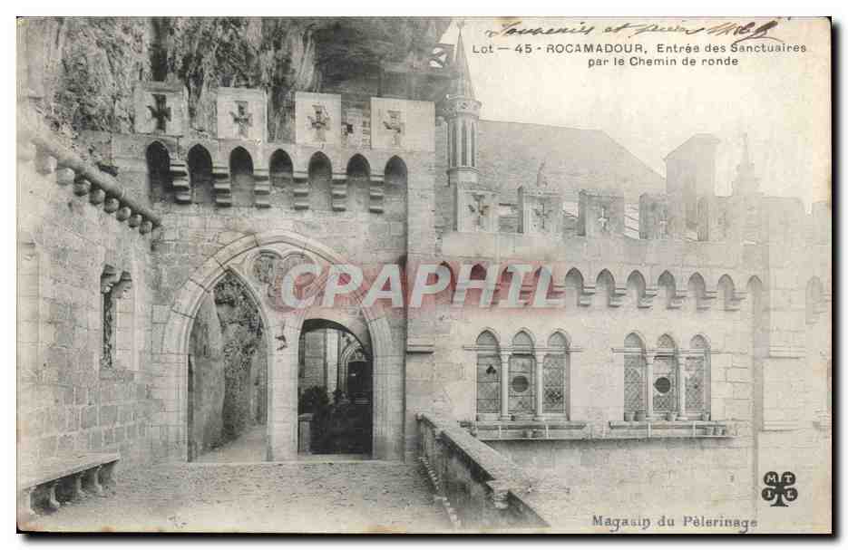 Rocamadour — Eingang zu den Heiligtümern über den Rundweg — Magasin du Pèlerinage, Lot - 45