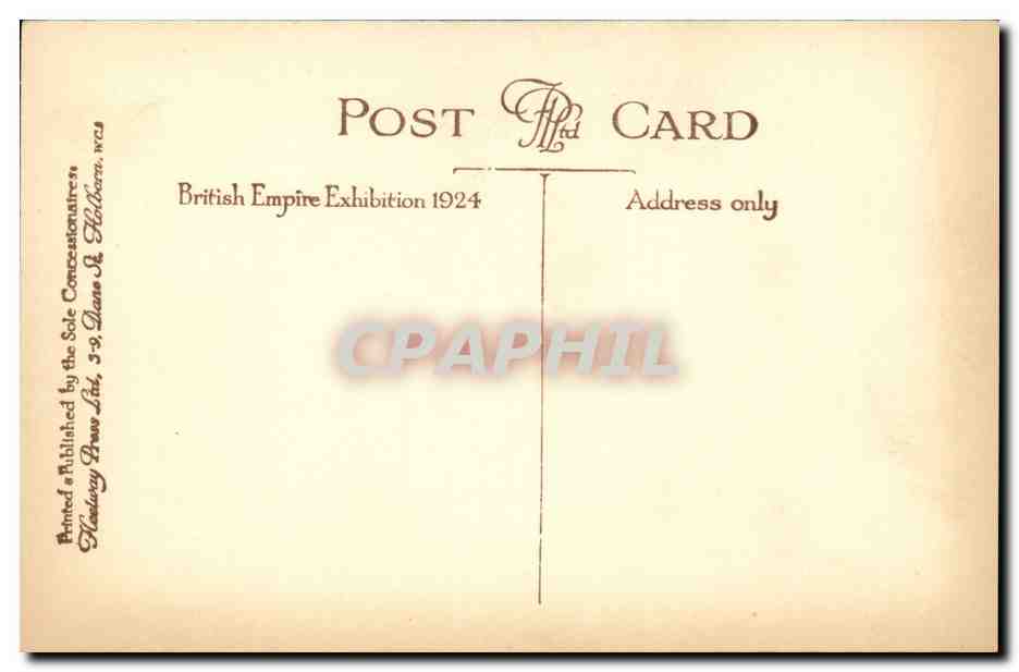 Grande Bretagne Great BRitain CPA Exhibition 1924 the indian pavillon — Rückseite