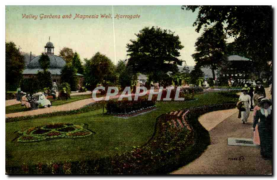 Grande Bretagne Great BRitain CPA Valley gardens and Magnesia Well s Harrogate