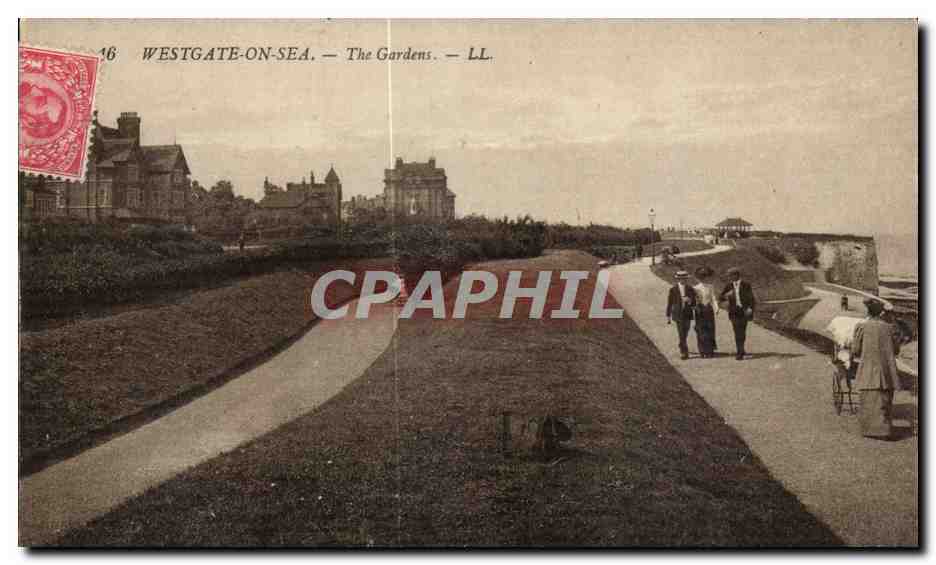Grande Bretagne Great BRitain CPA Westgate on sea The gardens