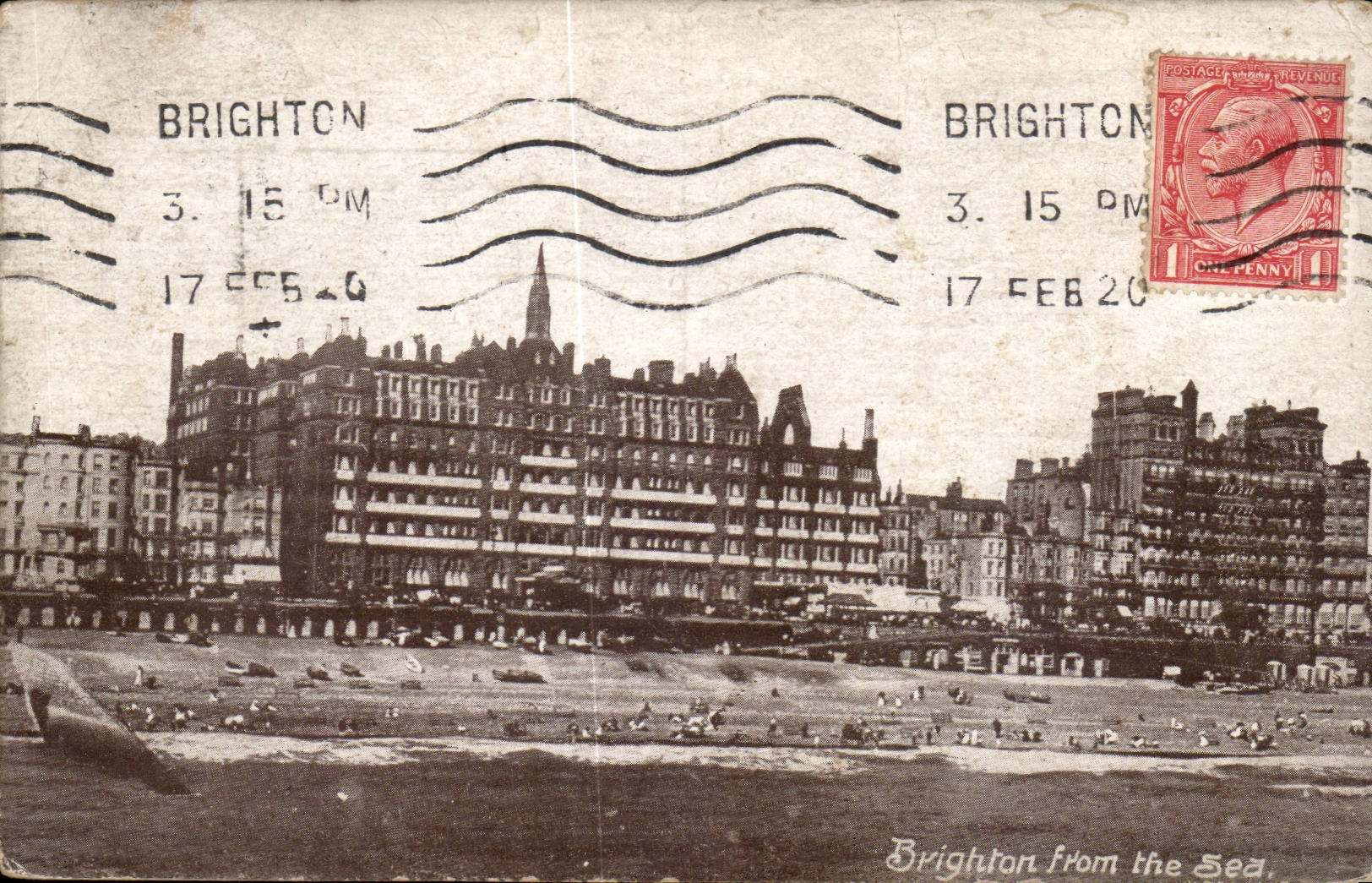 Grande Bretagne Great BRitain CPA Brighton from the sea
