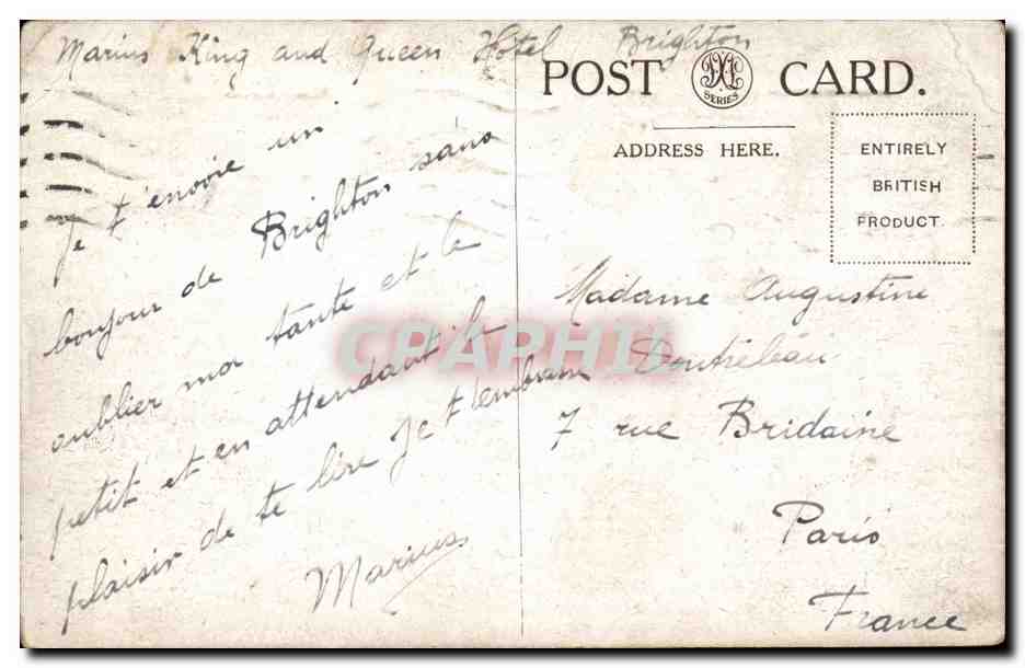 Grande Bretagne Great BRitain CPA Brighton from the sea — Rückseite
