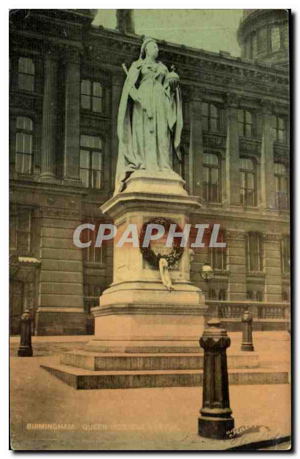 Grande Bretagne Great BRitain CPA Queen Victoria statue Birmingham