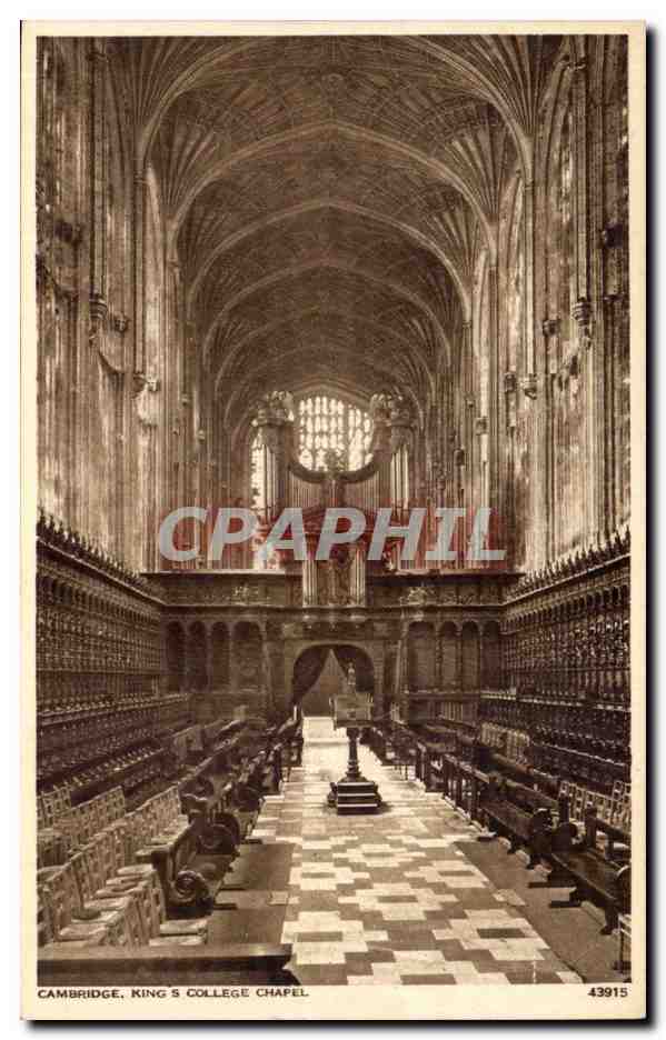 Grande Bretagne Great BRitain CPA King's ollege chapel (orgue)
