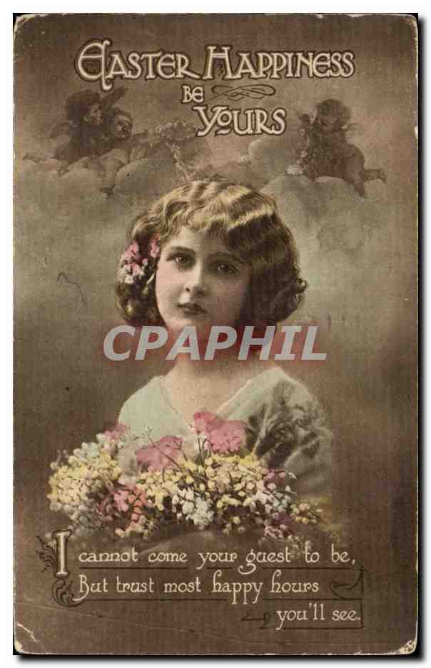CPA Fantaisie Easter happiness be yours