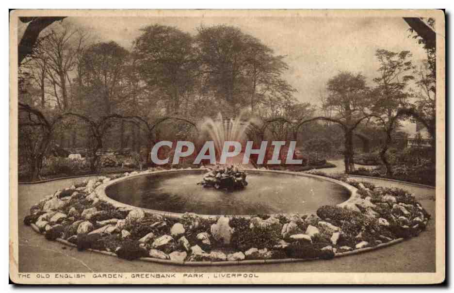 Great Britain CPA The old English garden Greenbank Park Liverpool