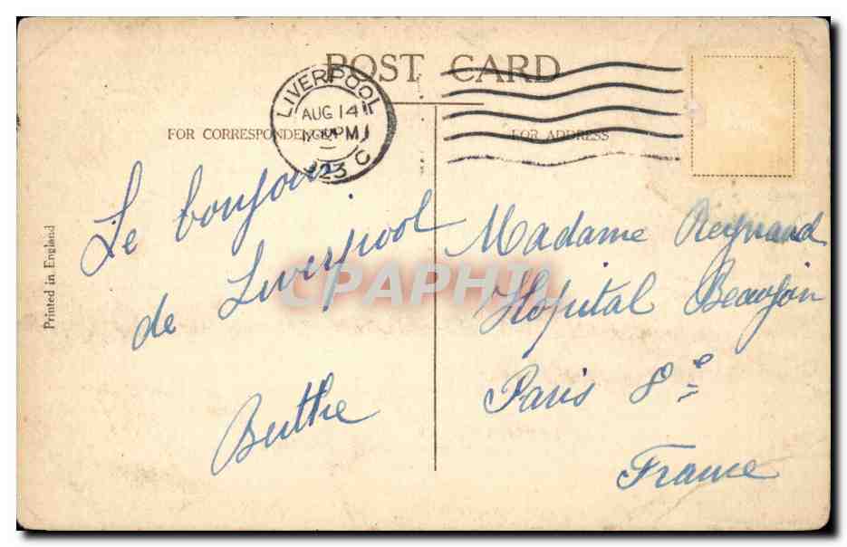 Great Britain CPA The old English garden Greenbank Park Liverpool — Rückseite