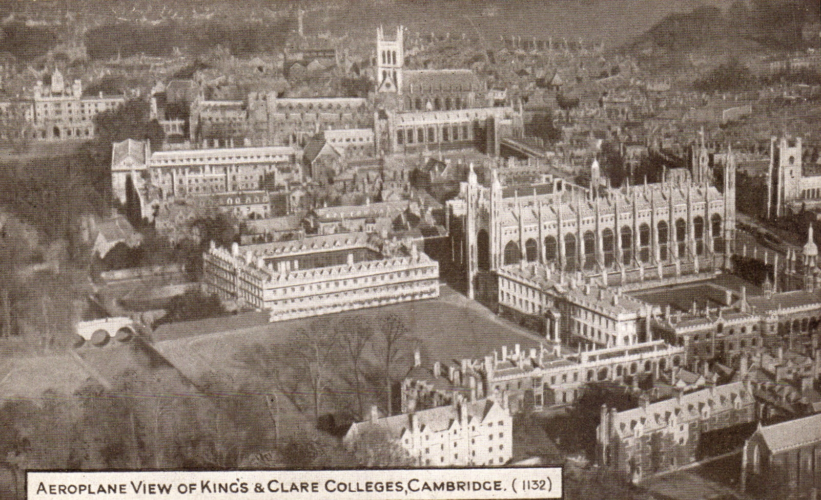Great Britain CPA Aeroplan View & Clre College Cambridge From the air (1132)
