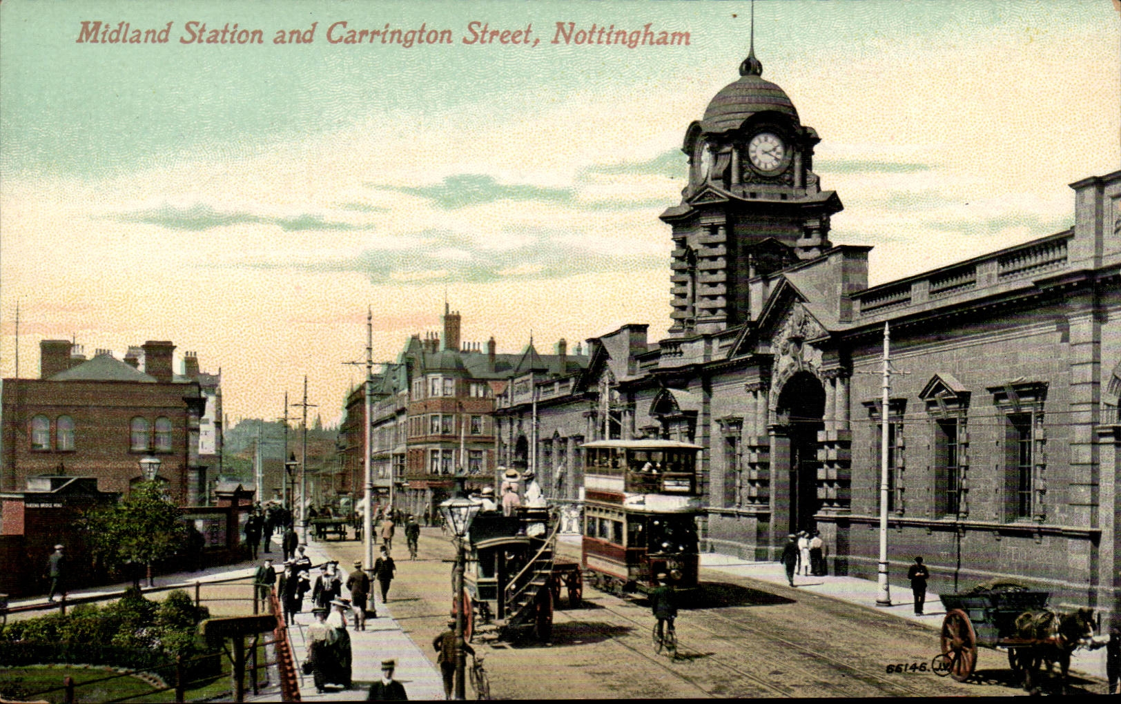 Midland Station and Carrington Street, Nottingham — Valentine's Series n°66145