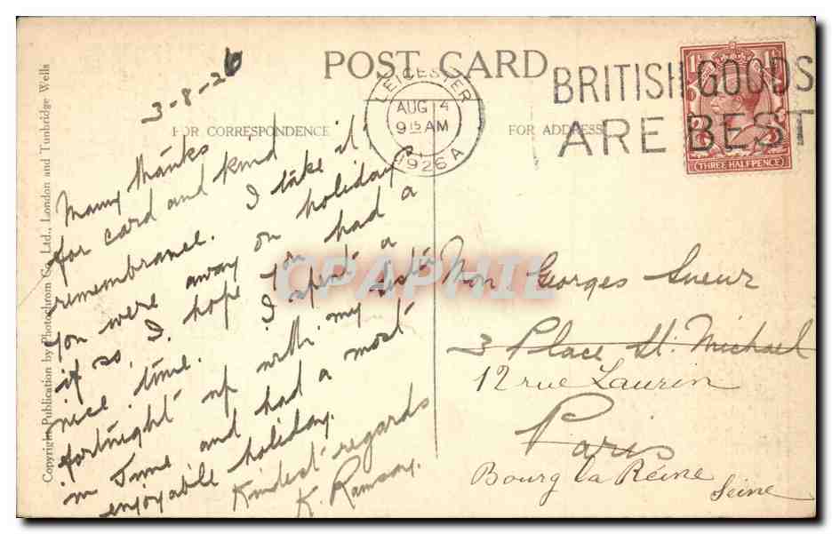 Great Britain CPA Llangollen from the bridhe — Rückseite