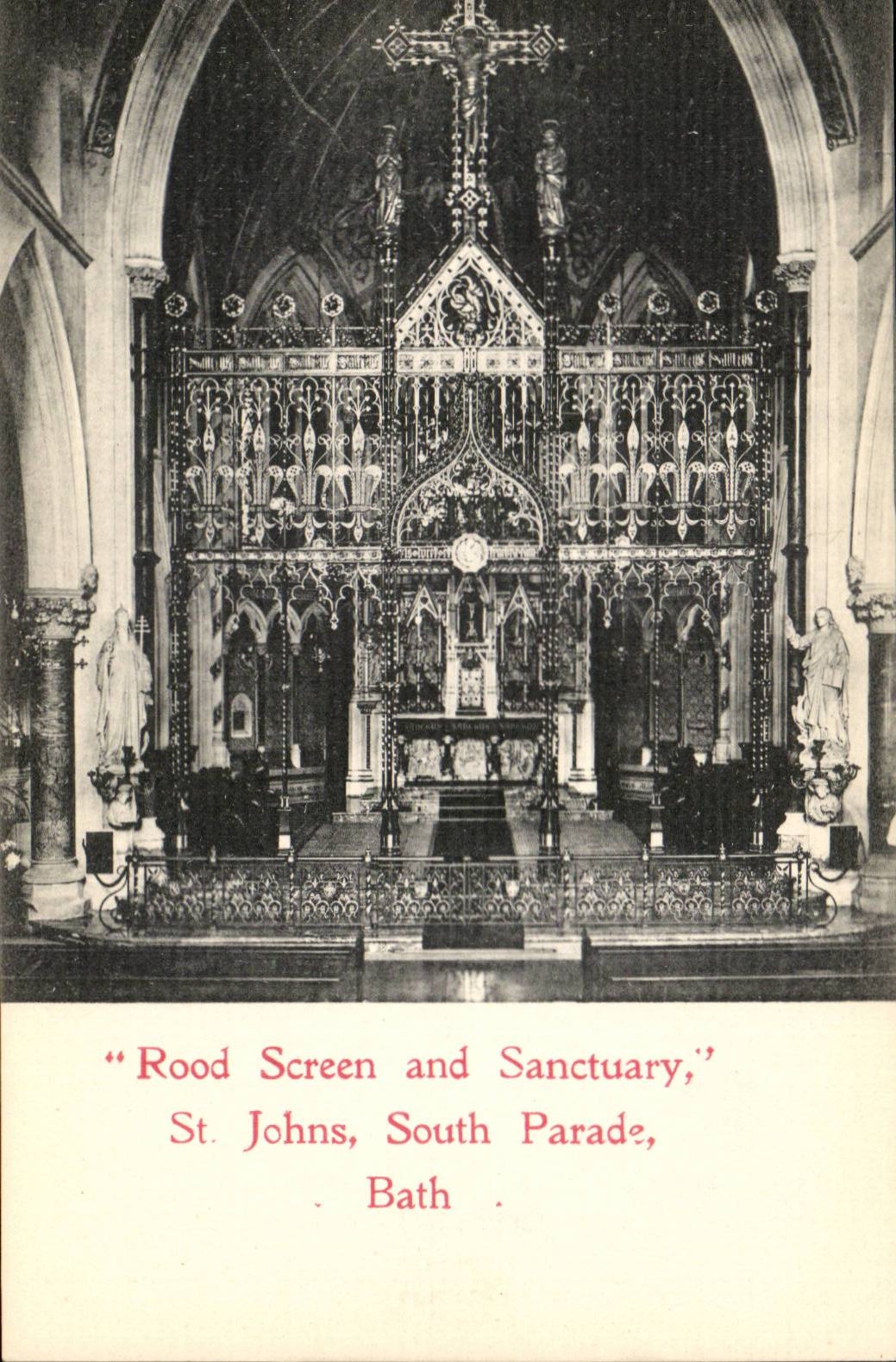 Grande Bretagne Great BRitain CPA Rood screen and sanctuary St Johns South parade Bath