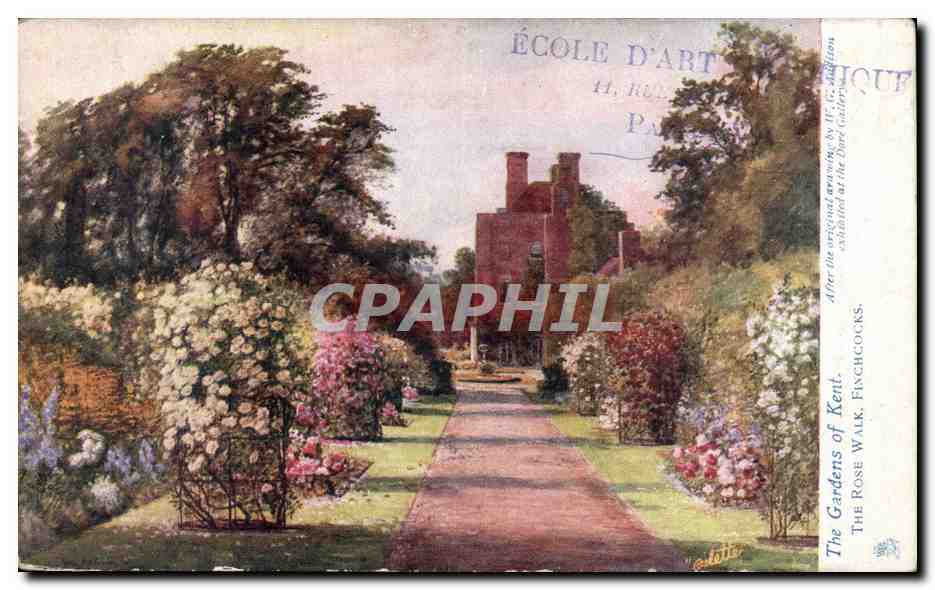 Grande Bretagne Great BRitain CPA The gardens of Kent The rose walk Finchcocks