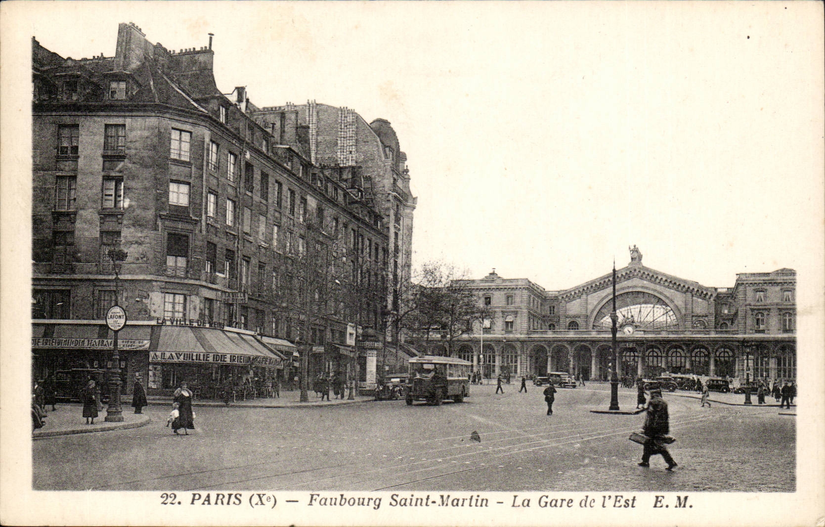 Paris 10 - Faubourg Saint Martin - La Gare de l'Est - CPA 
