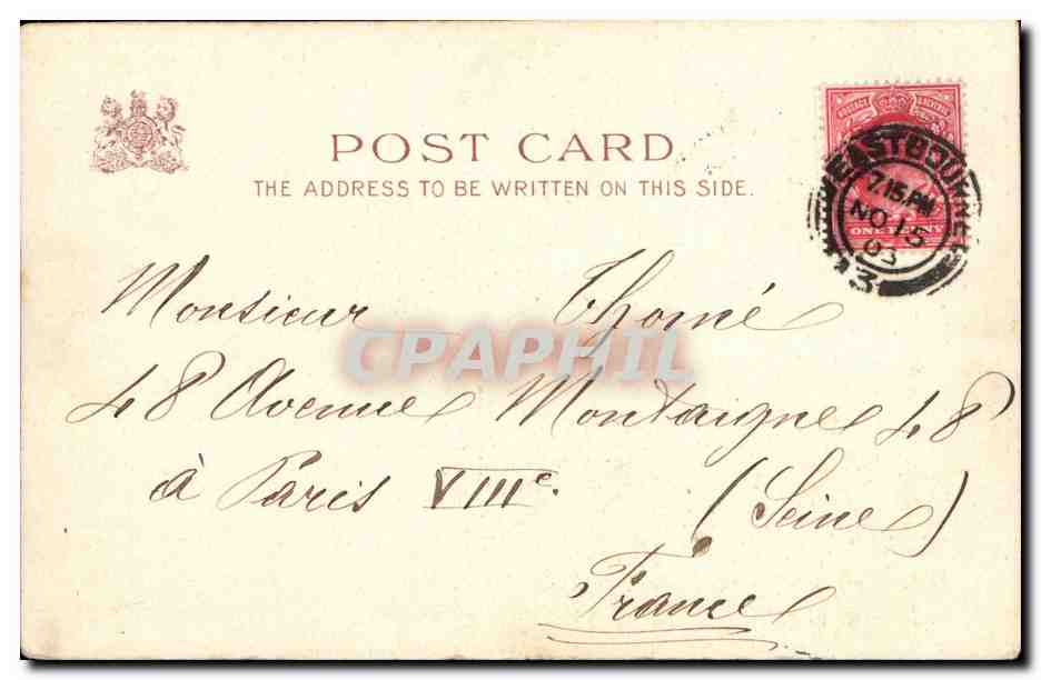 Roi Édouard VII — portrait en costume royal — éditeur Raphael Tuck & Sons, série 617 — Reverso