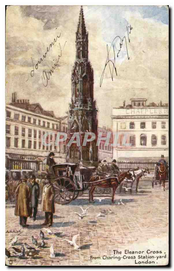Grande Bretagne Great Britain CPA London Londres The Eleanor Cross From Charing Cross Station yard