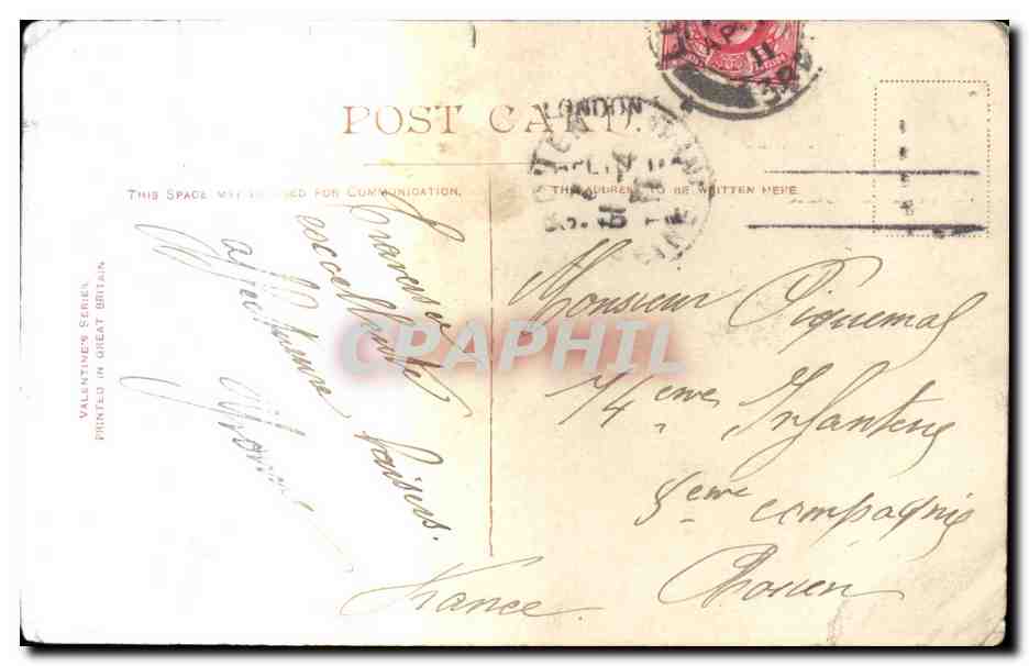 Grande Bretagne Great BRitain CPA Londres London Crysal Palace — Verso