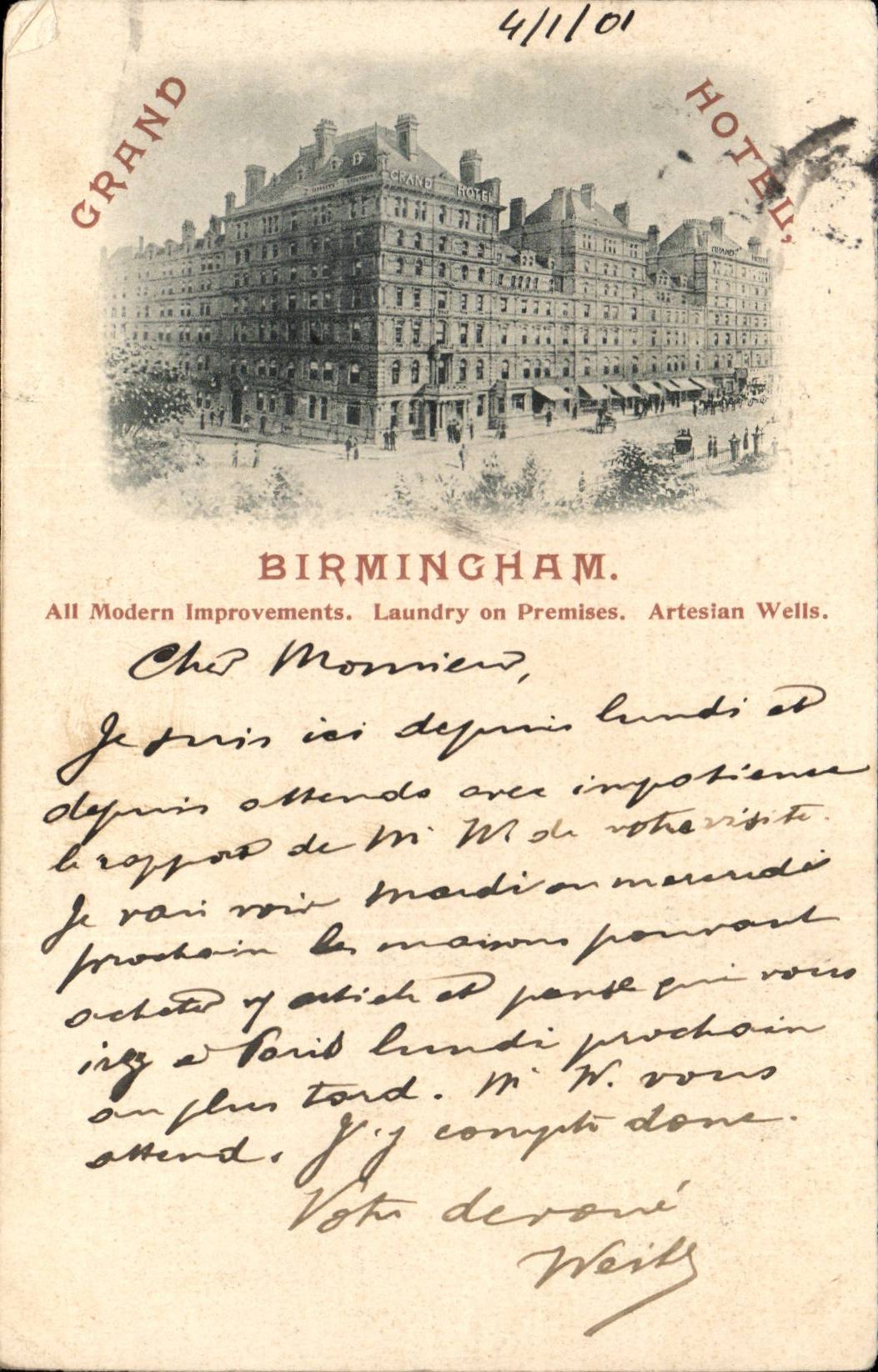 Grande Bretagne Great BRitain CPA Birmingham Grand hotel