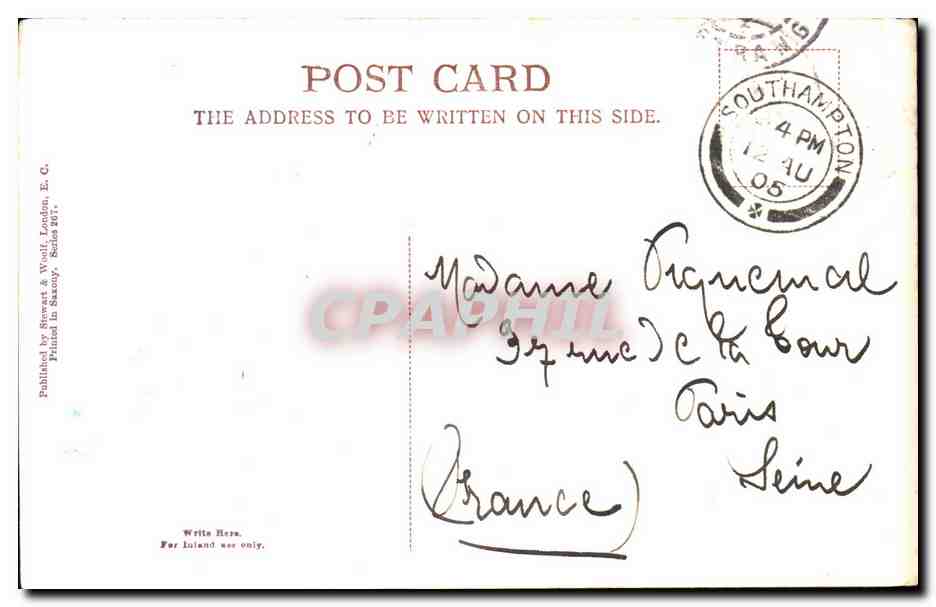 Grande Bretagne Great Britain CPA High street Southampton — Back