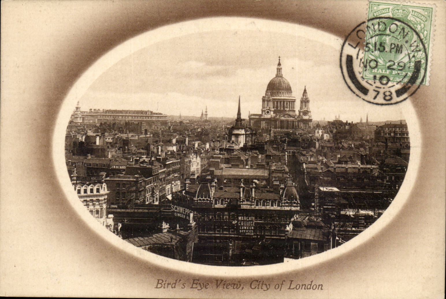 Grande Bretagne Great Britain CPA Bird's eye view City of London