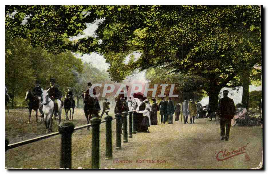 Grande Bretagne Great Britain CPA London Londres rotten Row (chevaux)
