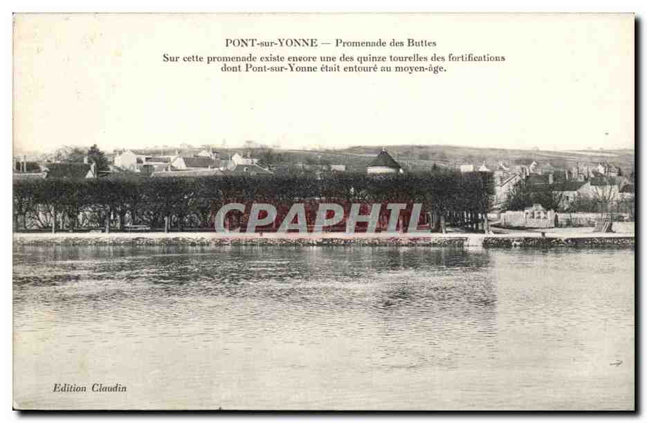 Pont sur Yonne CPA promenade des buttes