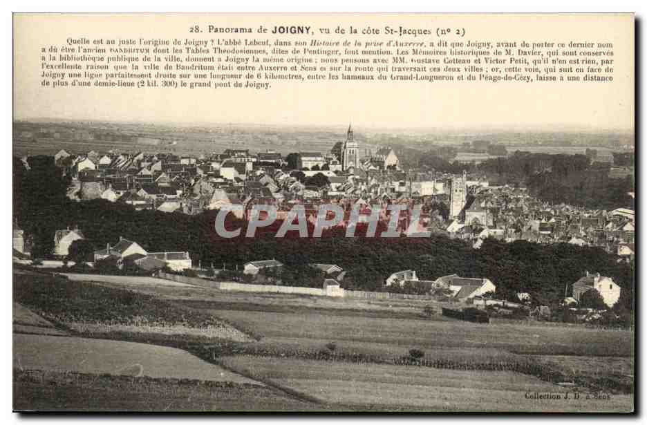 Joigny l'ancien CPA Vu de la cote Saint Jacques