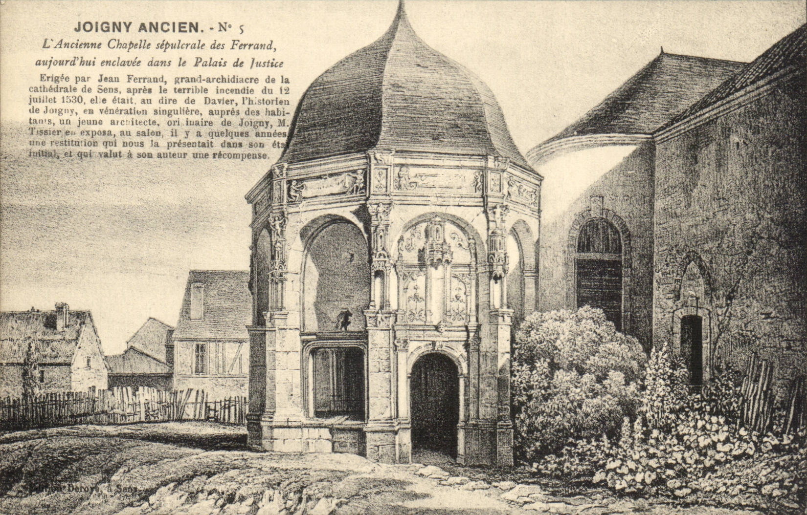Joigny CPA L'ancienne chapelle sepulcrale des Ferrand