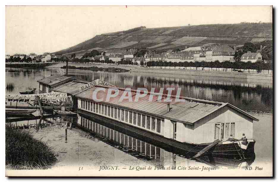 Joigny CPA Le quai de Paris et la cote Saint Jacques