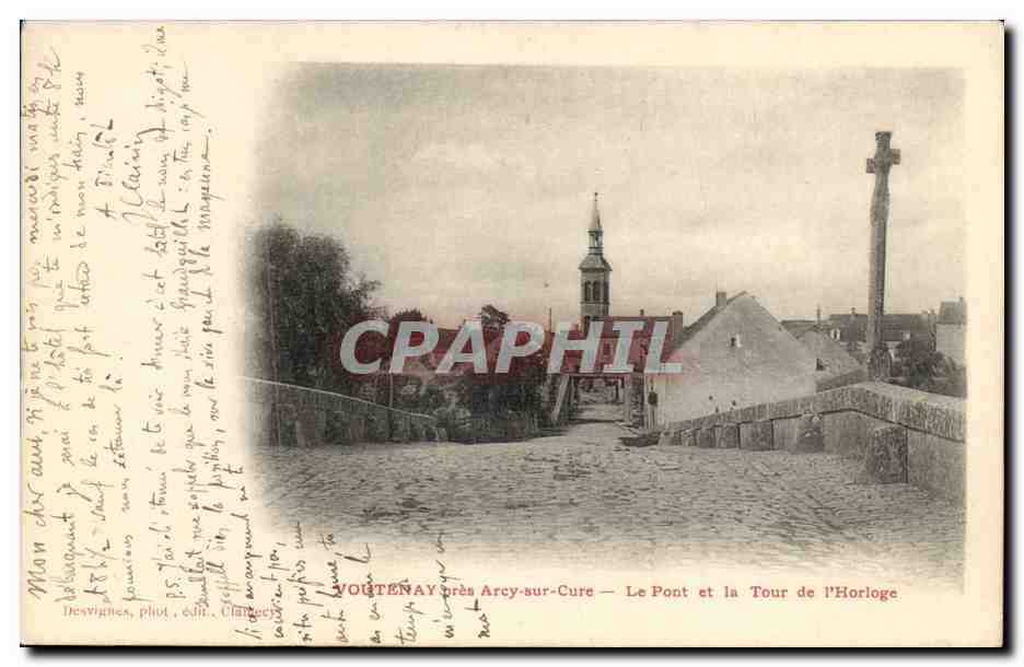 VOUTENAY près Arcy-sur-Cure — Le Pont et la Tour de l'Horloge