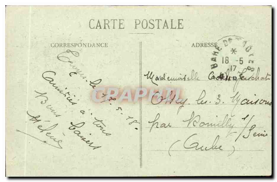 Troyes CPA La fontaine Argence — Verso
